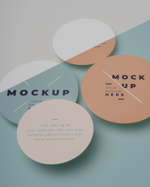 PSD close up on circle flyer design mockup