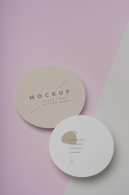 PSD close up on circle flyer design mockup