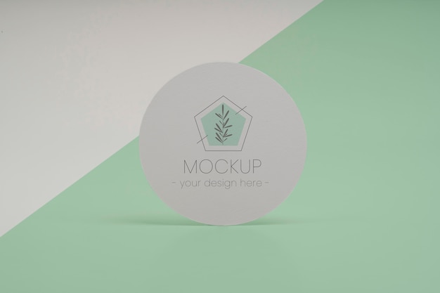 Close up on circle flyer design mockup