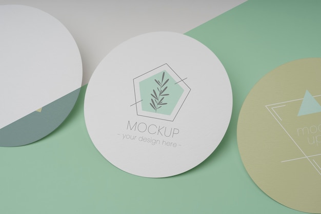 Close up on circle flyer design mockup