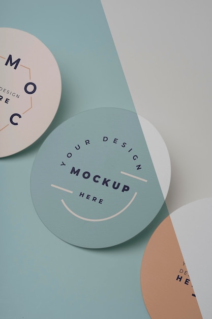 PSD close up on circle flyer design mockup