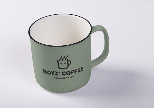Close up on coffee cup mockup design