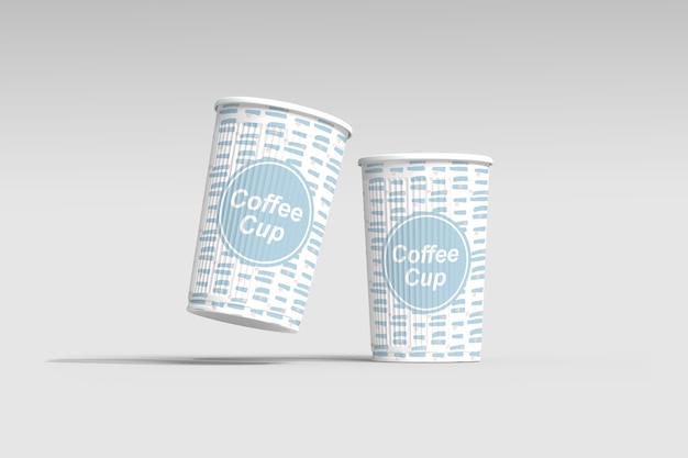 PSD close up on coffee cup mockup isolated