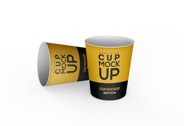 PSD close up on coffee cup mockup rendering