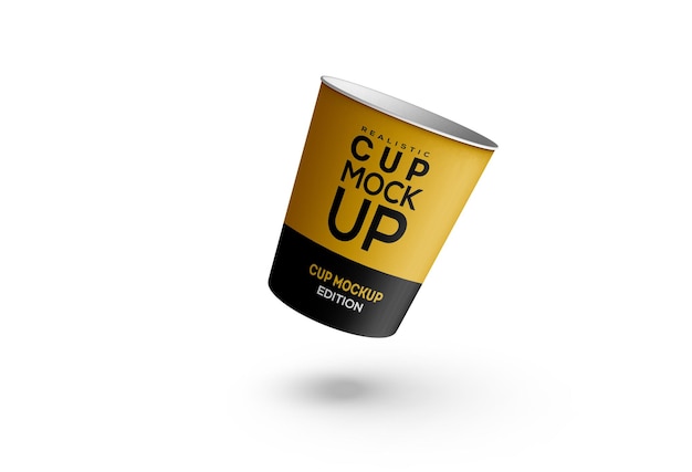 PSD close up on coffee cup mockup rendering