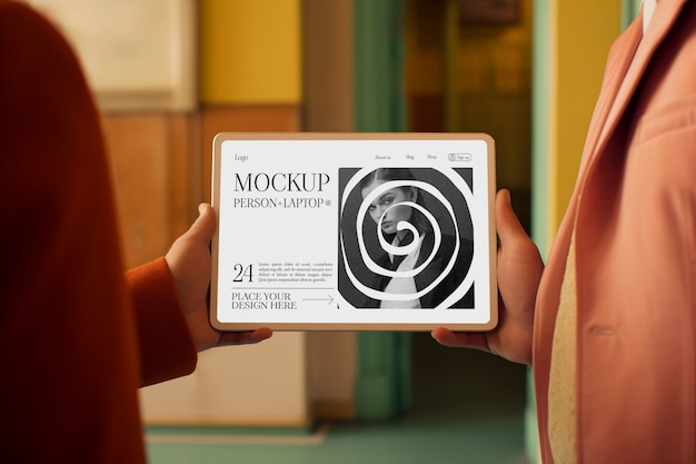 close up on computer mockup
