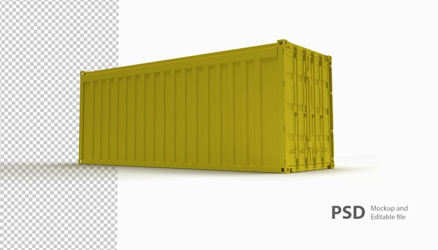 PSD close up on container isolated