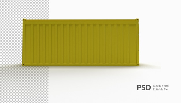 PSD close up on container isolated