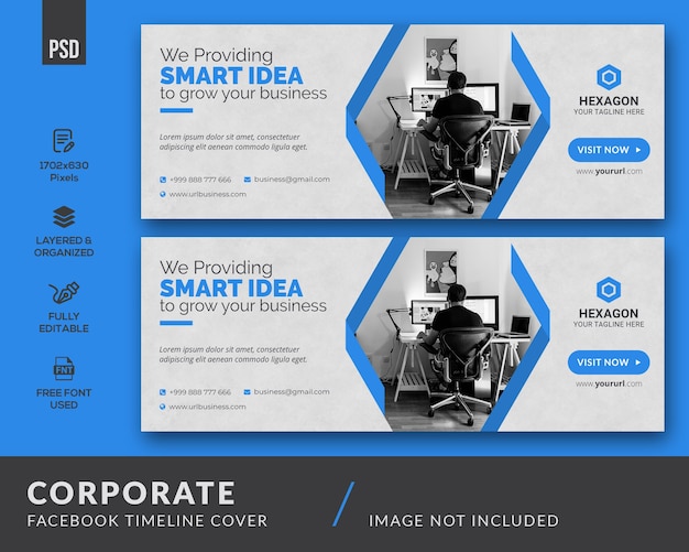 Close up on corporate facebook cover