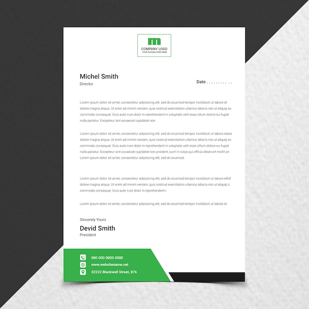 Close up on creative corporate letterhead design