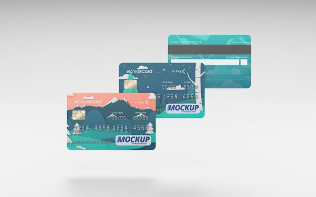 PSD close up on credit card mockup