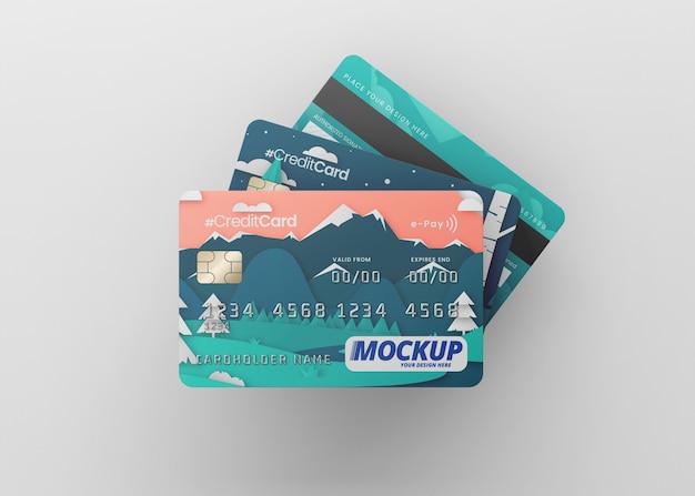 PSD close up on credit card mockup