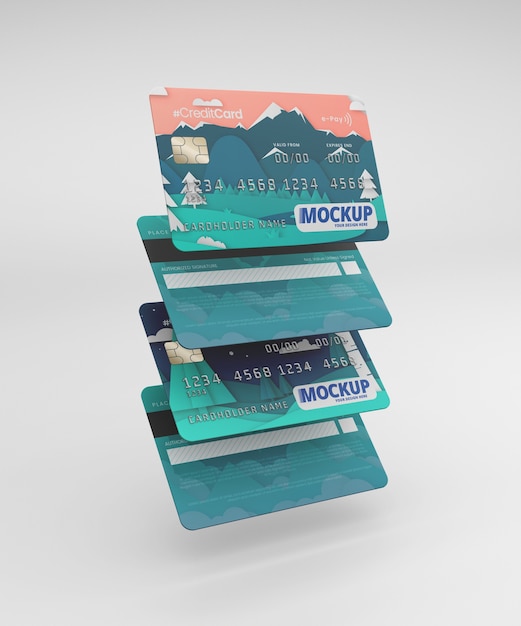 Close up on credit card mockup