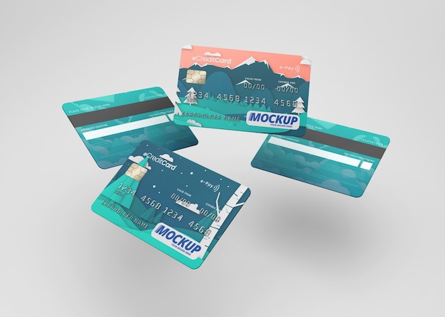 PSD close up on credit card mockup