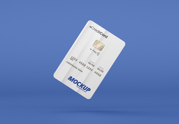 PSD close up on credit card mockup