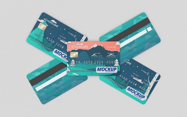 Close up on credit card mockup