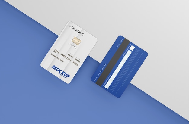 PSD close up on credit card mockup