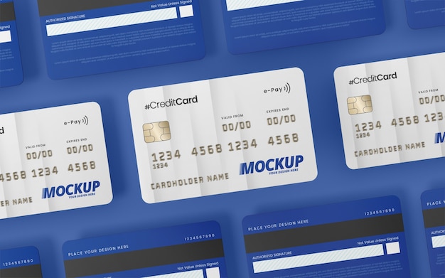 Close up on credit card mockup