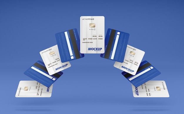 Close up on credit card mockup