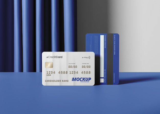 PSD close up on credit card mockup