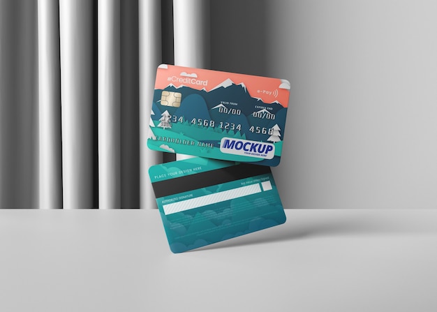 Close up on credit card mockup