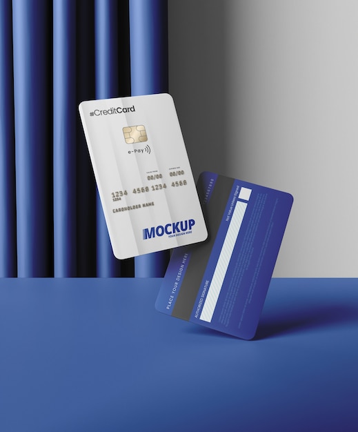 Close up on credit card mockup