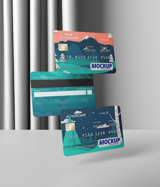 Close up on credit card mockup