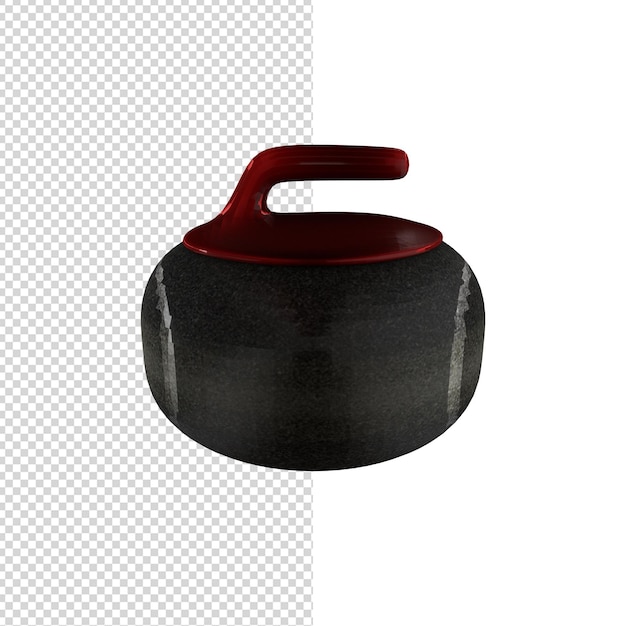 Primo piano su curling stone 3d isolato premium psd