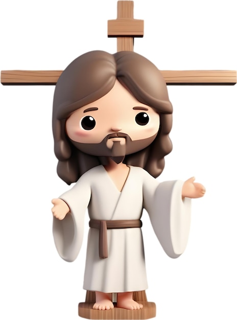 PSD close up of cute cartoon jesus christ icon