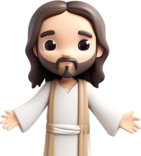 Close up of cute cartoon jesus christ icon