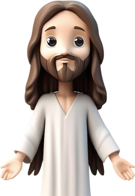 Close up of cute cartoon jesus christ icon