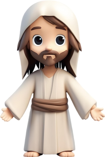 PSD close up of cute cartoon jesus christ icon