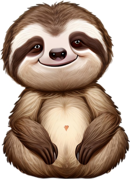 PSD close up of cute cartoon sloth icon