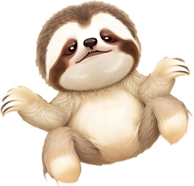 PSD close up of cute cartoon sloth icon