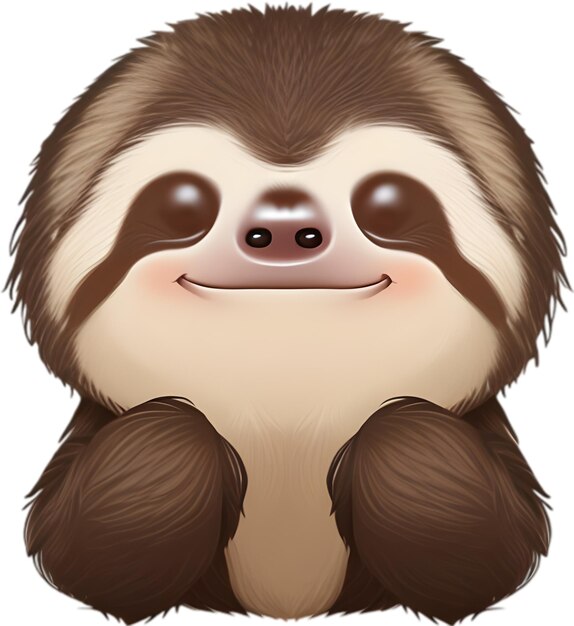 Close up of cute cartoon sloth icon