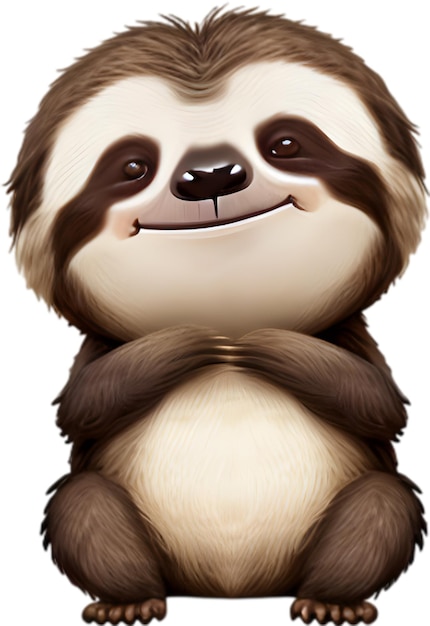 PSD close up of cute cartoon sloth icon