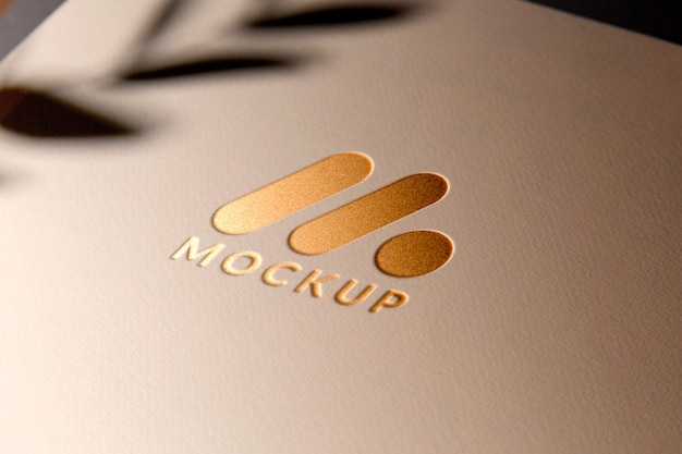 PSD close up on cutout logo mockup