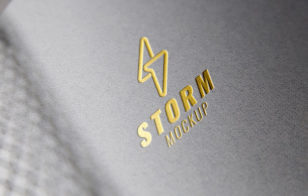 Close up on cutout logo mockup