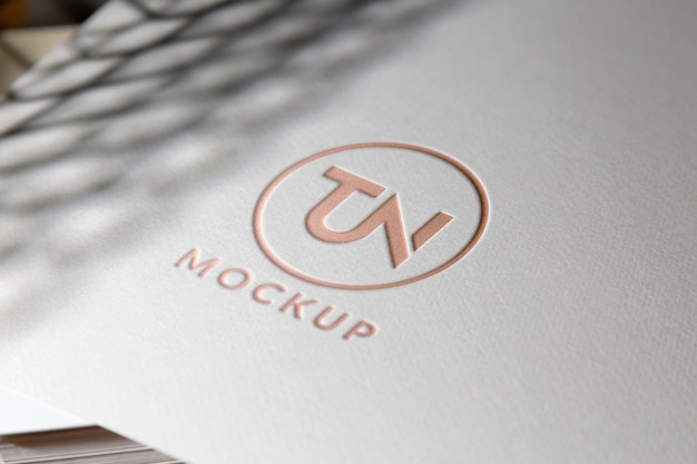 PSD close up on cutout logo mockup