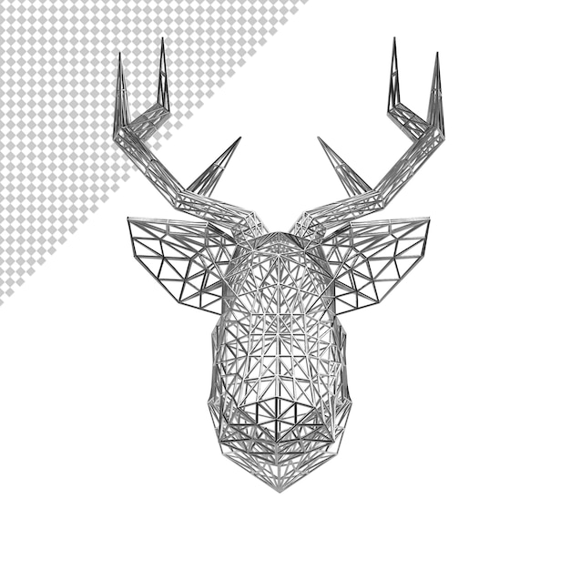 PSD close up on deer chrome isolated