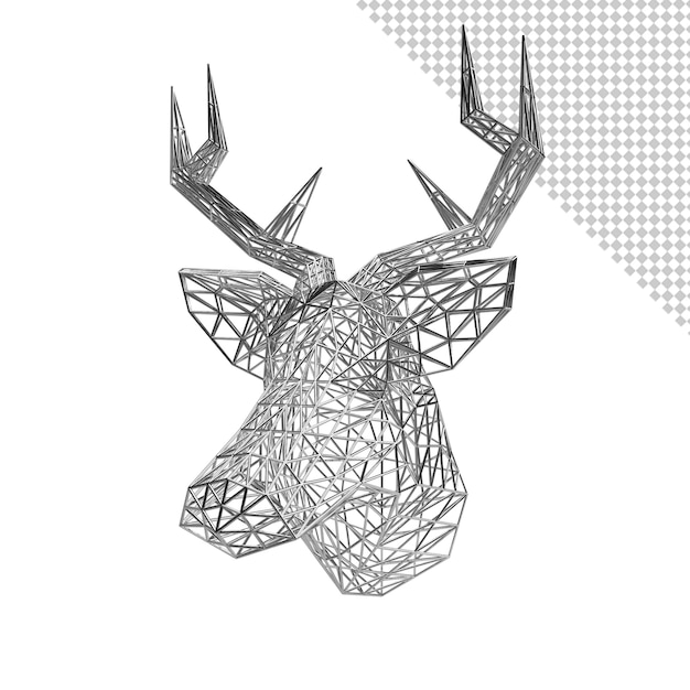 PSD close up on deer isolated