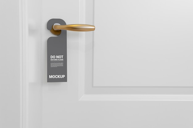 PSD close up on door hanger mockup