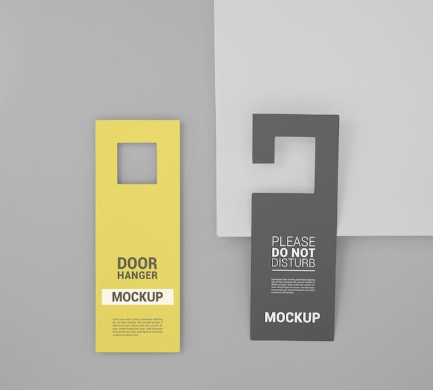 PSD close up on door hanger mockup