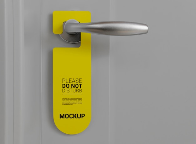 PSD close up on door hanger mockup