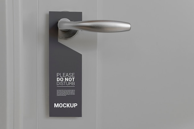 PSD close up on door hanger mockup