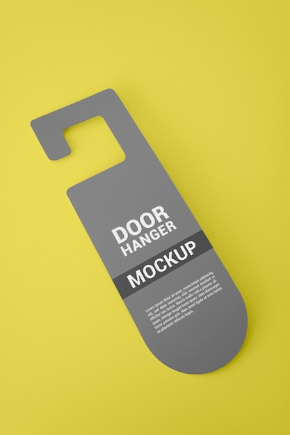 PSD close up on door hanger mockup