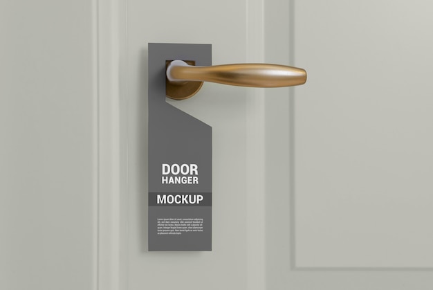 PSD close up on door hanger mockup