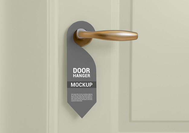 PSD close up on door hanger mockup