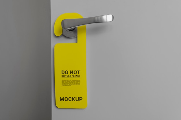 PSD close up on door hanger mockup