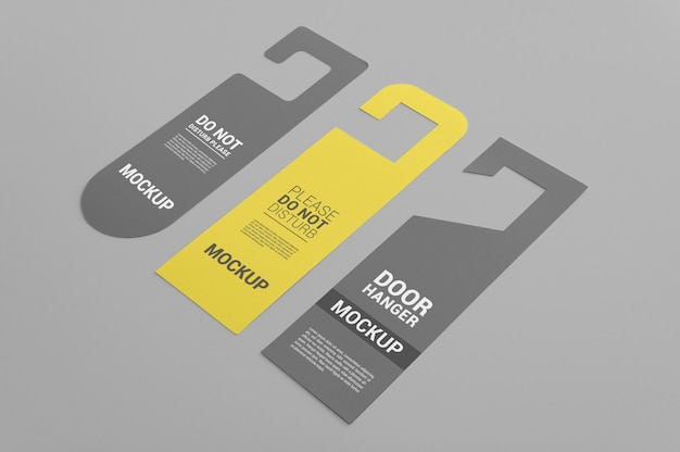 Close up on door hanger mockup